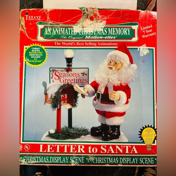 SANTA & MAILBOX ANIMATED CHRISTMAS DISPLAY / TELCO / VINTAGE 1995 / XL SIZE - Picture 2 of 5